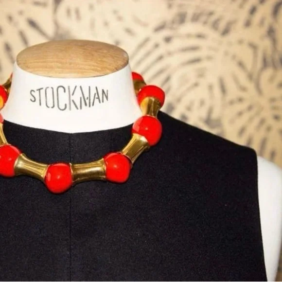 Elegant Red and Gold Beaded Bracelet